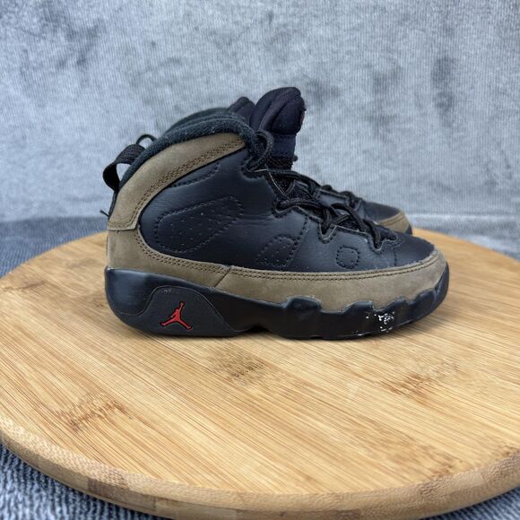 Jordan Air Jordan 9 Retro Shoes Toddler Size 9C Black Olive Red 401812-030 - Picture 1 of 8
